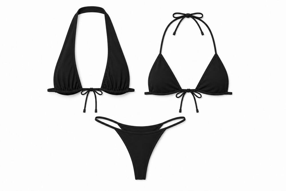 NWT GOI Black Swim Bundle Brandon Top Black Isle Top Aerin Bottom Medium